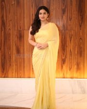 Actress Kayadu Lohar in Yellow Saree at Funky Movie Pre Release Press Meet Photos 13