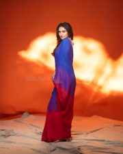 Actress Kayadu Lohar in a Deep Blue Saree with a Contrasting Red Sleeveless Blouse Pictures 09 Actress Kayadu Lohar in a Deep Blue Saree with a Contrasting Red Sleeveless Blouse Pictures 09