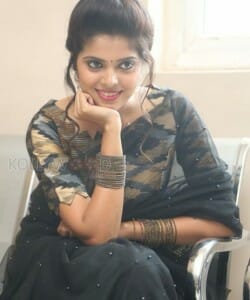 Actress Shravya Black Saree Photos 04