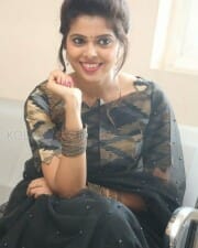 Actress Shravya Black Saree Photos 05