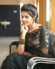 Actress Shravya Black Saree Photos 06