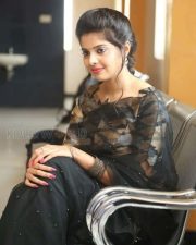 Actress Shravya Black Saree Photos 07