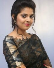 Actress Shravya Black Saree Photos 29