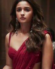 Alia Bhatt in a Sexy Red Saree Photos 04