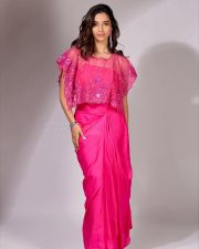 Anaganaga Oka Raju Heroine Meenakshi Chaudhary in a Pink Embellished Crop Top and High Waisted Draped Skirt Photos 01