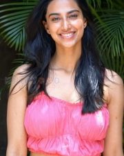 Beaming Actress Meenakshi Chaudhary in a Pink Ruched Strapless Crop Top Photos 01 Beaming Actress Meenakshi Chaudhary in a Pink Ruched Strapless Crop Top Photos 01