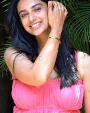 Beaming Actress Meenakshi Chaudhary in a Pink Ruched Strapless Crop Top Photos 02 Beaming Actress Meenakshi Chaudhary in a Pink Ruched Strapless Crop Top Photos 02