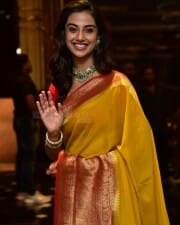 Beautiful Meenakshi Chaudhary in Saree Silk Saree at Hit 2 Teaser Launch Pictures 01
