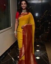 Beautiful Meenakshi Chaudhary in Saree Silk Saree at Hit 2 Teaser Launch Pictures 07