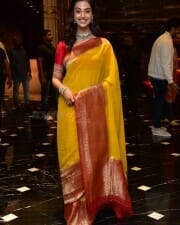 Beautiful Meenakshi Chaudhary in Saree Silk Saree at Hit 2 Teaser Launch Pictures 13