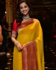 Beautiful Meenakshi Chaudhary in Saree Silk Saree at Hit 2 Teaser Launch Pictures 14