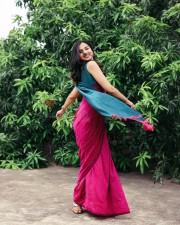 Beautiful Meenakshi Chaudhary in a Traditional Saree with a Sleeveless Blouse Pictures 06 Beautiful Meenakshi Chaudhary in a Traditional Saree with a Sleeveless Blouse Pictures 06