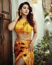 Beautiful Sonarika Bhadoria in a Yellow Vacation Outfit Pictures 01