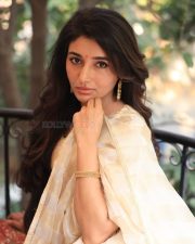 Birthmark Actress Mirnaa Menon in a White Saree Pictures 01