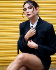 Boss Beauty Aahana Kumra in a Black Blazer and Mini Skirt Photos 01