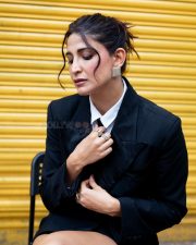 Boss Beauty Aahana Kumra in a Black Blazer and Mini Skirt Photos 03