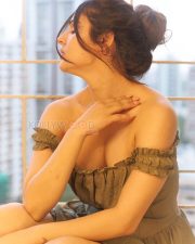 Dreamy Actress Sidhika Sharma in an Olive Green Off Shoulder Ruffled Midi Dress Photos 02 Dreamy Actress Sidhika Sharma in an Olive Green Off Shoulder Ruffled Midi Dress Photos 02
