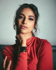 Gorgeous Meenakshi Chaudhary in a Red Midi Dress Pictures 02 Gorgeous Meenakshi Chaudhary in a Red Midi Dress Pictures 02