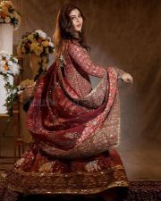 Hindutva Actress Sonarika Bhadoria in a Traditional Red Anarkali Photos 05