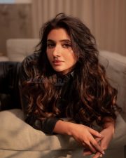 Jailer 2 Actress Mirnaa Menon Hot in an All Black Faux Leather Outfit with a Button Up Shirt over a Brown Bralette and Mini Skirt Photos 01 Jailer 2 Actress Mirnaa Menon Hot in an All Black Faux Leather Outfit with a Button Up Shirt over a Brown Bralette and Mini Skirt Photos 01