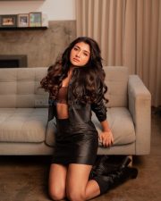 Jailer 2 Actress Mirnaa in a Black Long Sleeved Button Down Cropped Jacket with a High Waisted Mini Skirt Pictures 04