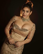 Lets Play Blind Har Chaal Ek Dhokha Actress Kangna Sharma in a Nude Bodycon Gown Photos 01