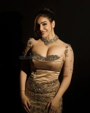 Lets Play Blind Har Chaal Ek Dhokha Actress Kangna Sharma in a Nude Bodycon Gown Photos 04