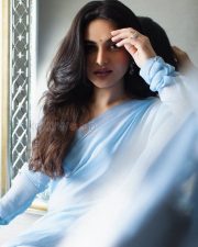 Luminous Actress Kayadu Lohar in a Sky Blue Georgette Saree Photos 06 Luminous Actress Kayadu Lohar in a Sky Blue Georgette Saree Photos 06