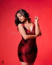 Malayalam Actress Gopika Ramesh in a Sexy Red Satin Dress Photos 02