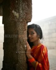 Malayalam Actress Rajisha Vijayan in a Red Saree Photoshoot Pictures 03