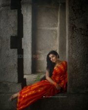 Malayalam Actress Rajisha Vijayan in a Red Saree Photoshoot Pictures 04