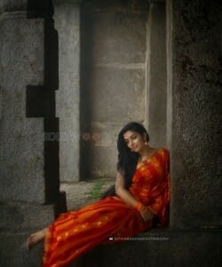 Malayalam Actress Rajisha Vijayan in a Red Saree Photoshoot Pictures 04