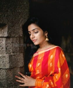 Malayalam Actress Rajisha Vijayan in a Red Saree Photoshoot Pictures 06