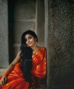 Malayalam Actress Rajisha Vijayan in a Red Saree Photoshoot Pictures 07