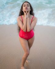 Mollywood Actress Aiswarya Suresh in Red Bikini Photoshoot Pictures 02