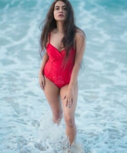 Mollywood Actress Aiswarya Suresh in Red Bikini Photoshoot Pictures 03