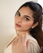 Serene Actress Kayadu Lohar in a Cream Draped Saree and Ivory Puff Sleeve Blouse Photos 02 Serene Actress Kayadu Lohar in a Cream Draped Saree and Ivory Puff Sleeve Blouse Photos 02