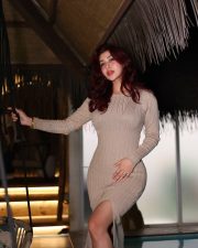 Sexy Sonarika Bhadoria in a Thigh Slit Bodycon Dress Pictures 01