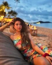 Spellbinding Sonarika Bhadoria in a Vibrant Colorful Dress Photos02