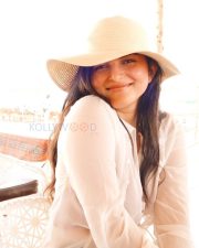 Sunny Actress Kayadu Lohar in a White Sheer Ruffle Blouse and Straw Hat Photos 01 Sunny Actress Kayadu Lohar in a White Sheer Ruffle Blouse and Straw Hat Photos 01