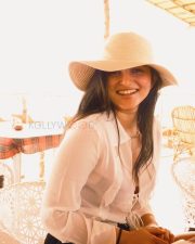 Sunny Actress Kayadu Lohar in a White Sheer Ruffle Blouse and Straw Hat Photos 02 Sunny Actress Kayadu Lohar in a White Sheer Ruffle Blouse and Straw Hat Photos 02