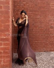 Timeless Actress Kayadu Lohar in a Dark Maroon Embroidered Saree Photos 06 Timeless Actress Kayadu Lohar in a Dark Maroon Embroidered Saree Photos 06
