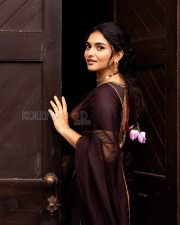 Timeless Actress Kayadu Lohar in a Dark Maroon Embroidered Saree Photos 07 Timeless Actress Kayadu Lohar in a Dark Maroon Embroidered Saree Photos 07