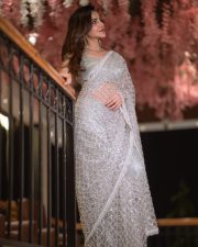 Dazzling Actress Ashu Reddy in a Silver Pearl Lattice Saree Photos 10 Dazzling Actress Ashu Reddy in a Silver Pearl Lattice Saree Photos 10