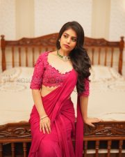 Elegant Actress Bandhavi Sridhar in a Pink Magenta Saree Photos 08