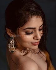 Enchanting Actress Bandhavi Sridhar in a Gold Embellished Sleeveless Dress Photos 02