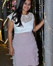 Telugu Actress Kavya Kalyanram at Masooda Movie Success Meet Photos 05
