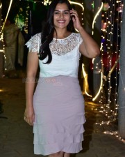 Telugu Actress Kavya Kalyanram at Masooda Movie Success Meet Photos 16