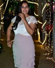 Telugu Actress Kavya Kalyanram at Masooda Movie Success Meet Photos 18