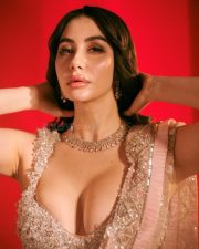Hot Giorgia Andriani in a Light Pink Gold Sequin Saree with a Deep Cut Bralette Blouse Photos 02 Hot Giorgia Andriani in a Light Pink Gold Sequin Saree with a Deep Cut Bralette Blouse Photos 02
